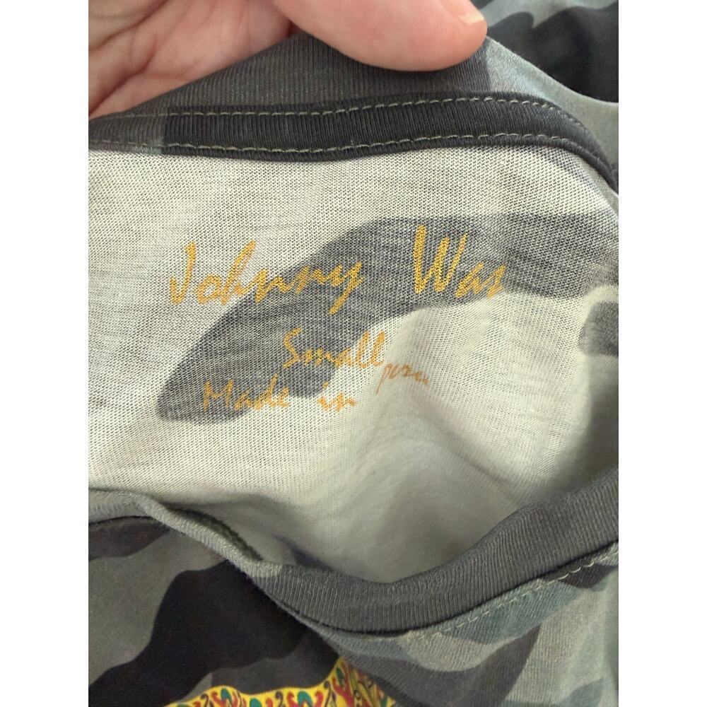 Johnny Was Camo Tiger Porthos Scarf Graphic Tee Pima Cotton Size Small - Picture 7 of 8